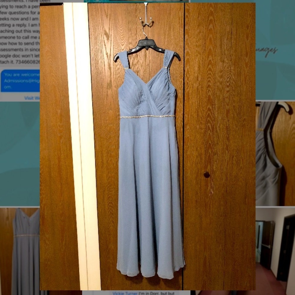 Azazie Iris in Dusty Blue Bridesmaid Dress